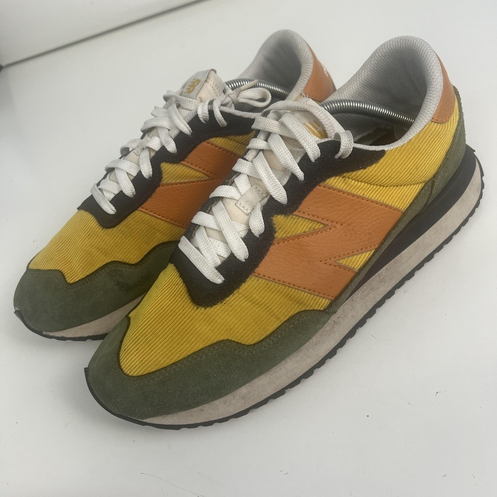 New Balance 237 Shoes Mens Size 12 Yellow Colorblock Corduroy Sneakers MS237LU1